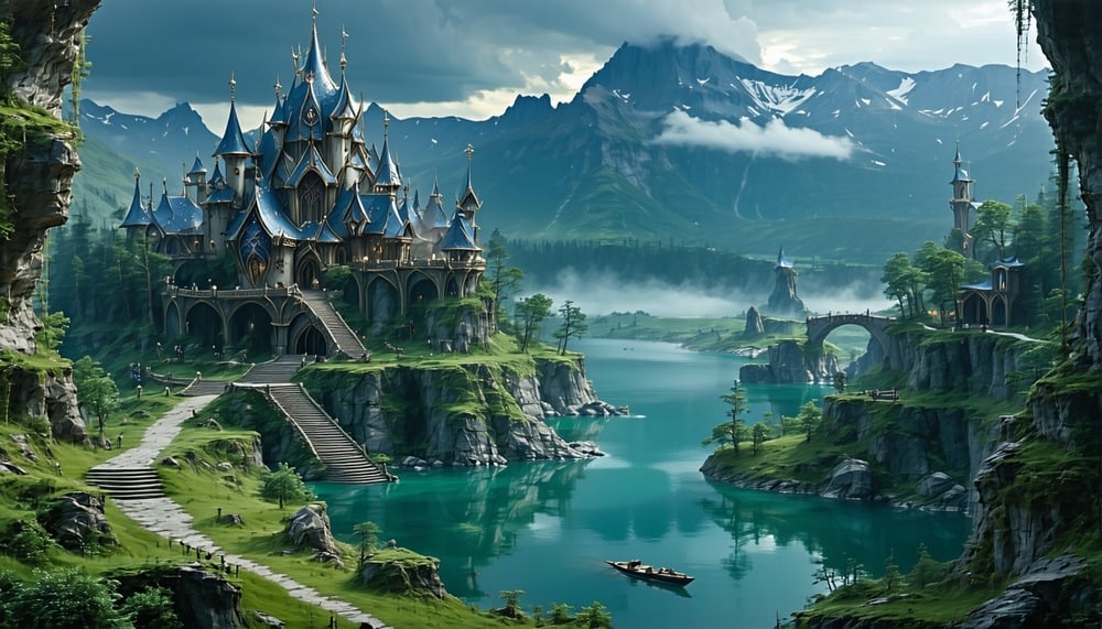 A visually stunning fantasy game world crafted by Onyx Wolf System